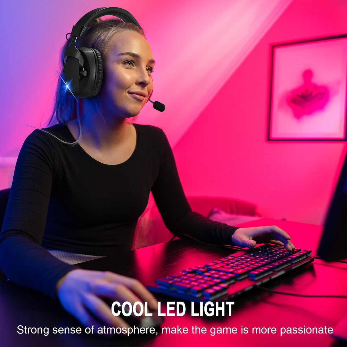 Cross-Border Over-Ear Bluetooth Headphones With Wireless Microphone  2.4G Dual-Mode, For E-Sports, Gaming PCs &amp; PS5