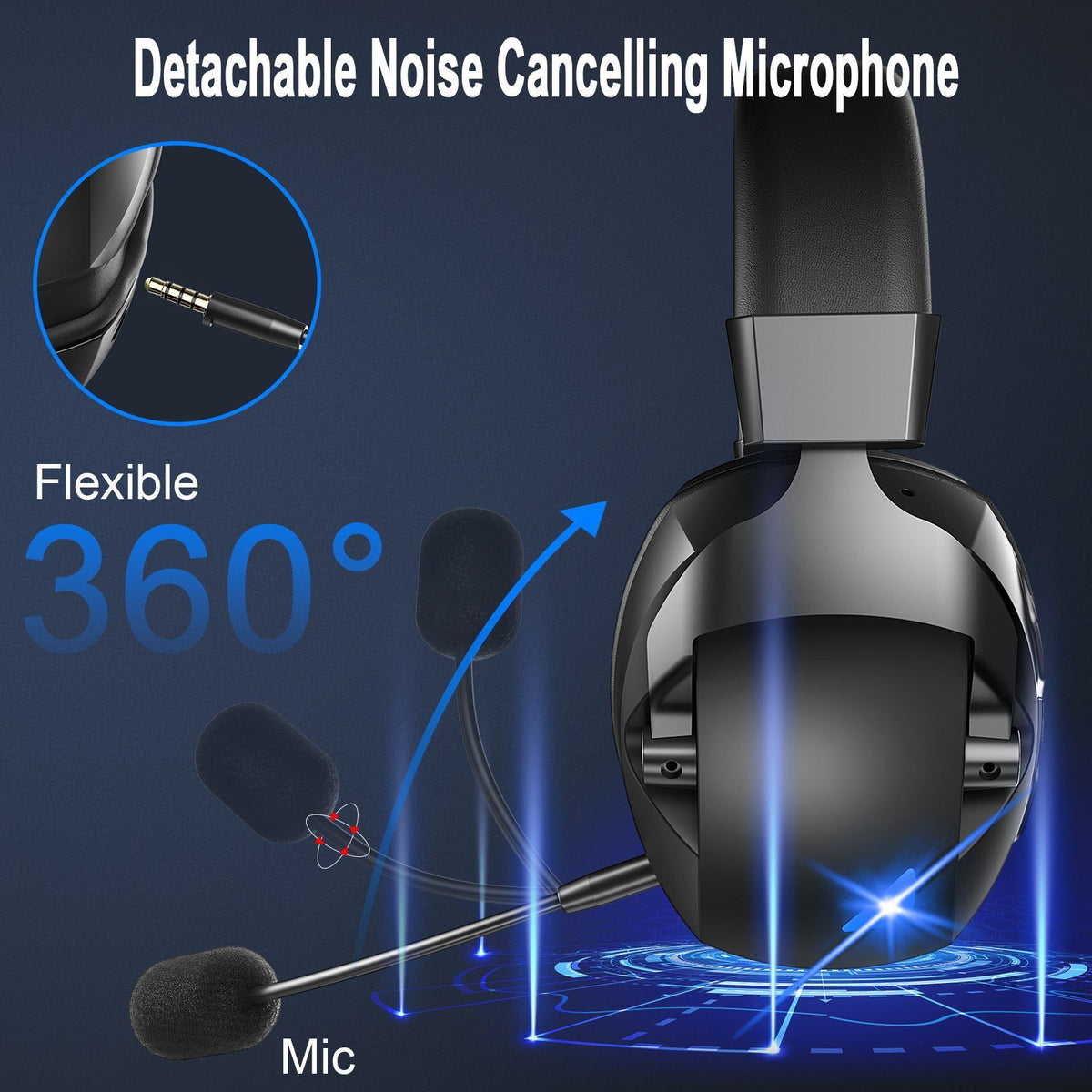 Cross-Border Over-Ear Bluetooth Headphones With Wireless Microphone  2.4G Dual-Mode, For E-Sports, Gaming PCs &amp; PS5
