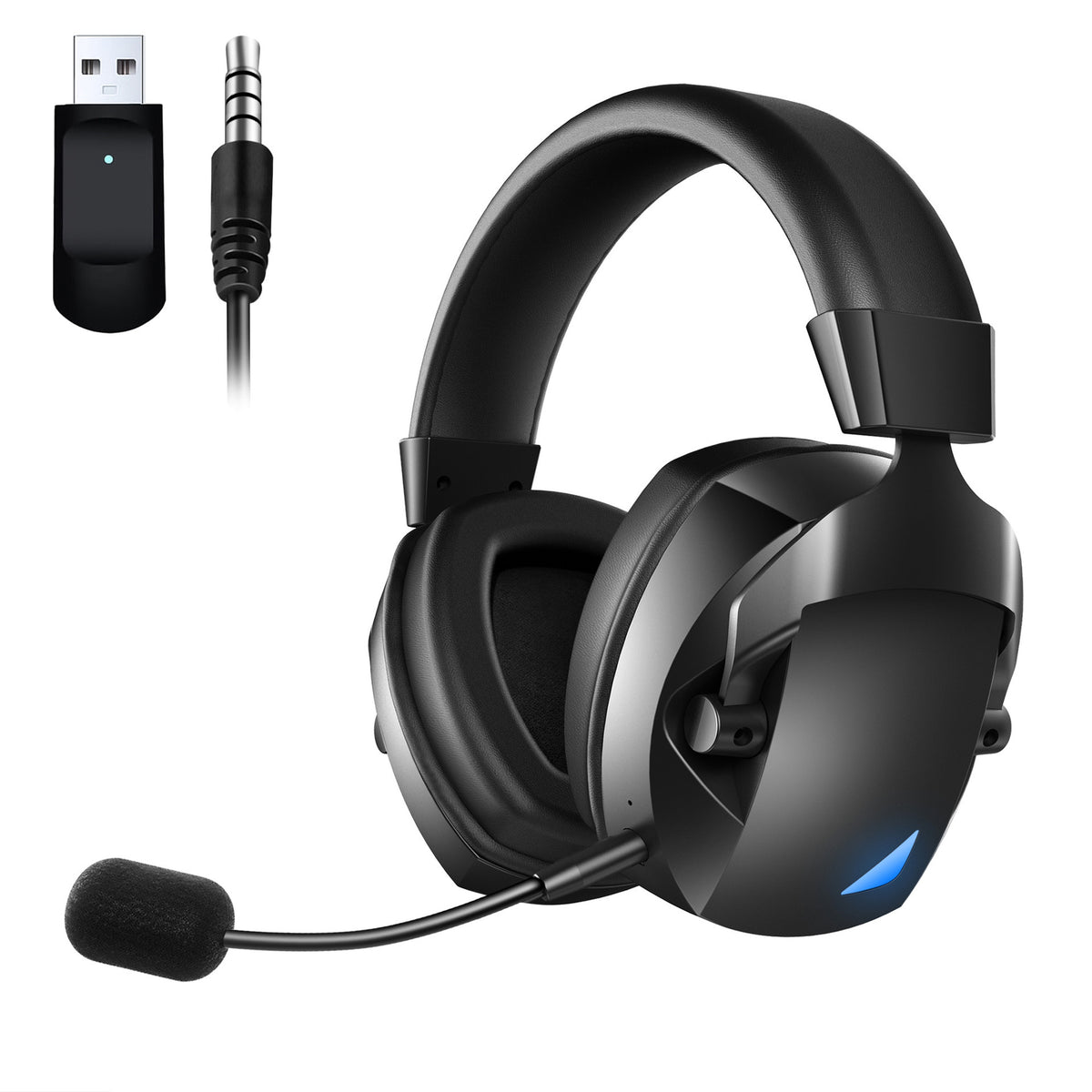 Cross-Border Over-Ear Bluetooth Headphones With Wireless Microphone  2.4G Dual-Mode, For E-Sports, Gaming PCs &amp; PS5